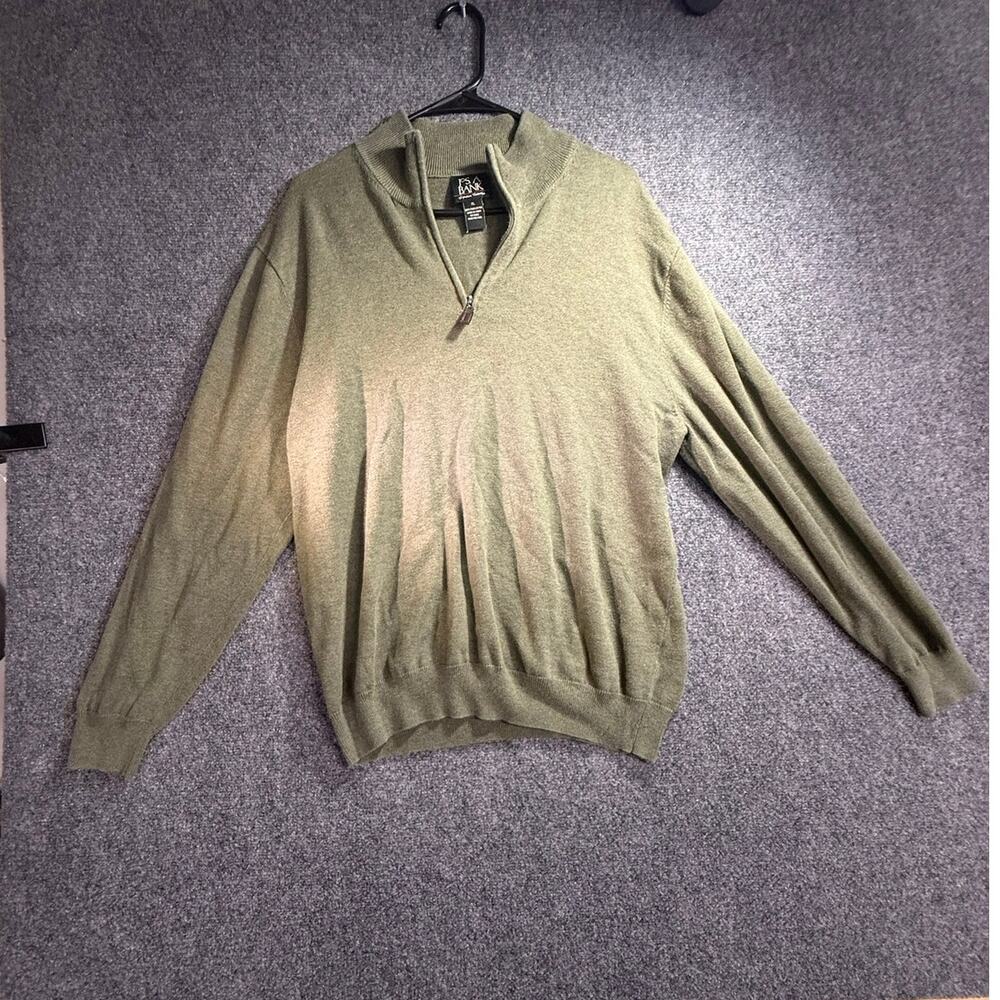 Jos. A. Bank Signature Collection Men's Green Pima Cotton 1/4 Zip Sweater XL